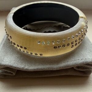 Alexis Bittar Gold and Black Bracelet with Crystal Accents